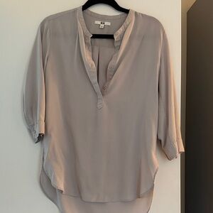 Uniqlo Light Taupe Button-Up Blouse